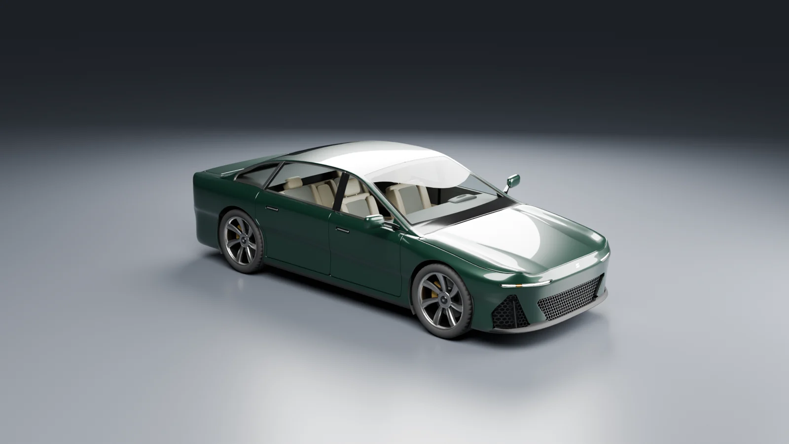 Actual Blender render of the Auvren Veil V10 model preview, front three-quarter view